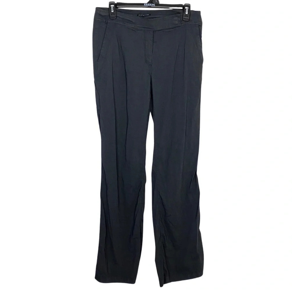 Eileen Fisher Linen Viscose Straight Leg Trousers Pants Slacks Womens 6 Small